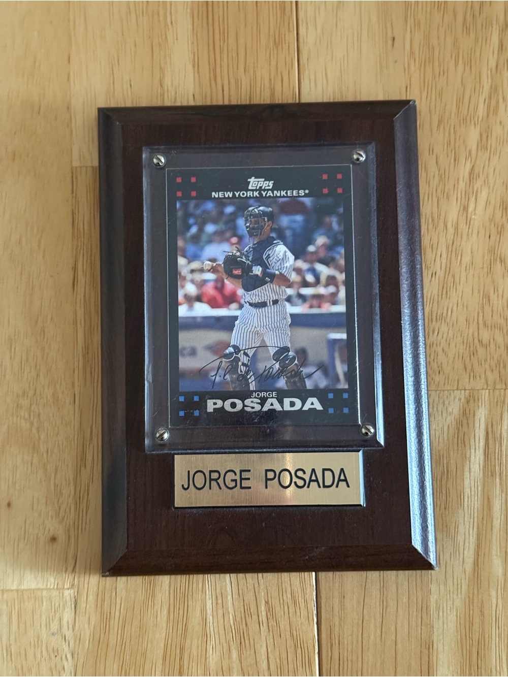 New York Yankees Jorge Posada Baseball Trading Card Plaque Display